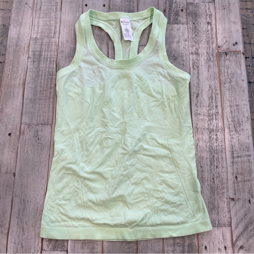 Athleta Women's Size Small Fitted Tank Mint green Athletic Racer back Shirt Gym